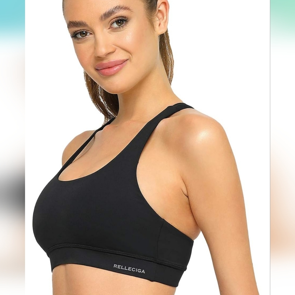 Relleciga Sports Bra Large Black